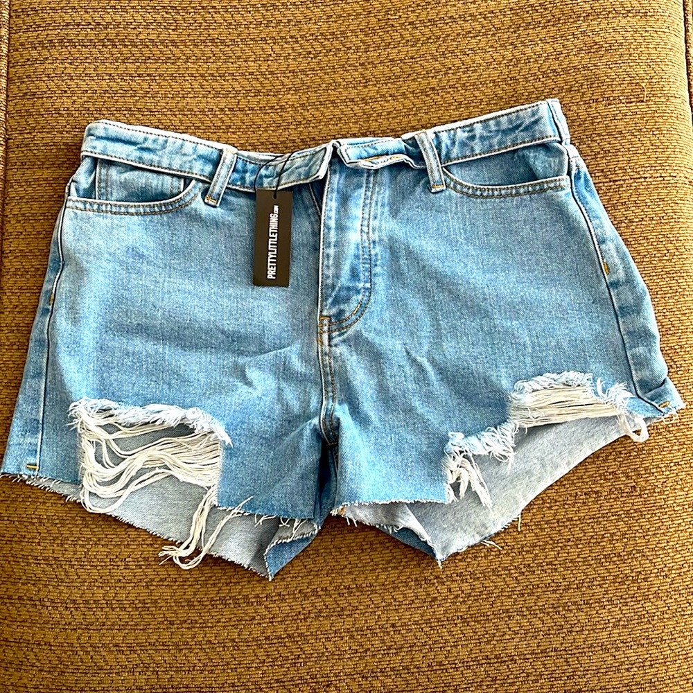 Pretty Little Thing Ripped Denim Shorts